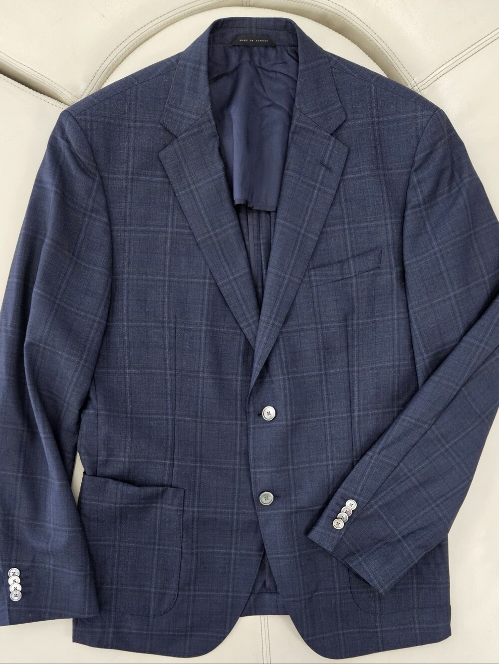 Hugo Boss Men's Janson Navy Windowpane Blazer